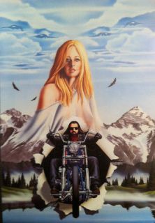 David Mann Art Motorcycle Poster Eyes In The Sky Easyriders In the