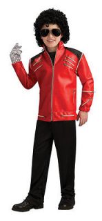 Deluxe Michael Jackson Red Beat It Leather Jacket Boys Costume NEW