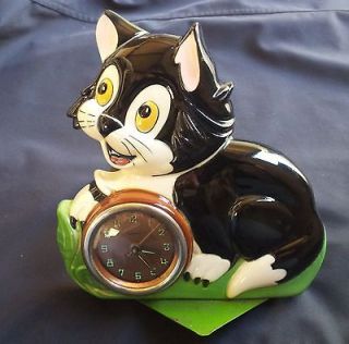Rare Retro Walt Disney Ceramic Cat Clock 1940s German Waechtersbach