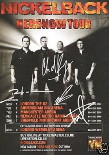 Nickelback   Here & Now UK Tour 2012 Signed Promo Poster