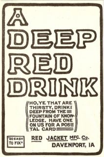1902 RED JACKET WATER WELL PUMP AD DAVENPORT IOWA RED DRINK