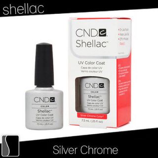 CND Shellac Color Nail Gel SILVER CHROME Manicure Polish .25 oz