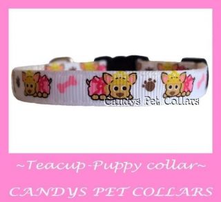 Chihuahua with Crowns Puppy Dog Collar 6 8 FREE P&P