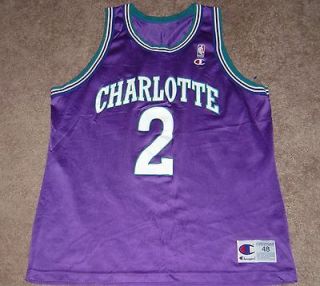 CHARLOTTE HORNETS # 2 NBA THROWBACK JERSEY BY CHAMPION ADULT 48