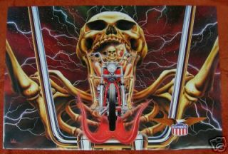 David Mann Full Size 3 x 2 ft Poster Easyrider   *Dem Bones*   Skull