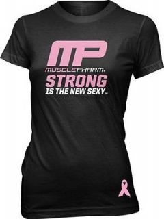 MUSCLEPHARM BREAST CANCER AWARENESS TEE SHIRT BLACK SIZE S, M, L, XL