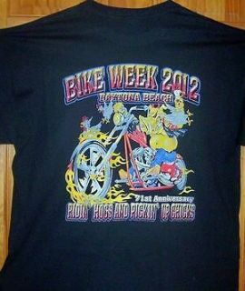 2012 Daytona Beach Bike Week Black POCKET T Shirt Sz SM   5XL Pickin