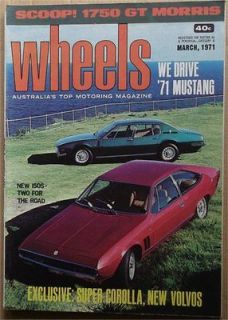 WHEELS 1971/03 VOLVO P1800E FORD MUSTANG MACH 1 HONDA 1300 COUPE