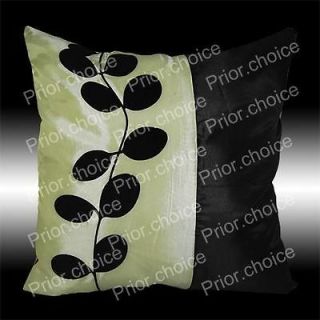 ASTRACT BLACK BEIGE LEAF TAFFETA CUSHION COVERS THROW PILLOW CASES 17