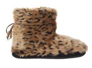 Dearfoam Leapord Fur Bootie slipper All Sizes