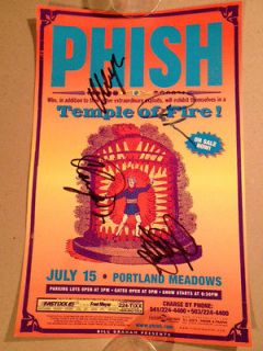 Original 1998 Portland Meadows phish concert poster temple of fire