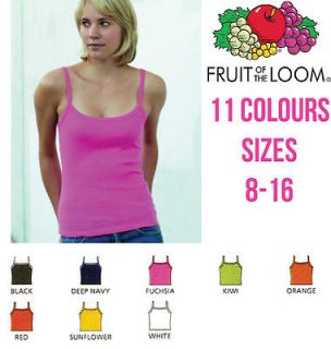 FRUIT OF THE LOOM LADY FIT STRAP VEST TANK TOP STRAPPY CAMISOLE