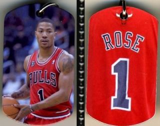 Derrick Rose Chicago Bulls 2 Sided Dog Tag Necklace FREE 30 STEEL