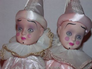 VTG 80s TWIN 21 PINK AND PURPLE PIERROT JESTER HARLEQUIN CLOWN