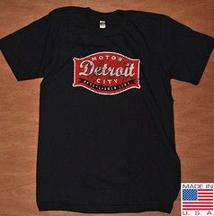 Detroit Shirt Company   Buckle Design Distressed on Navy Blue   MADE
