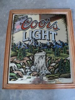 Rare 1997 Coors Light Bar Mirror   25x25   Golden,Colorad o Coors