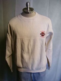 Harley Davidson Cotton Knit Sweater USA Made Embroidered sz L