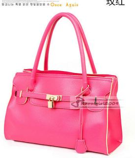 New Fashion Candy Colors Soft PU Leather Handbag Shoulder Tote Bag Hot