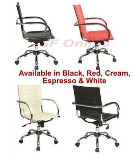 Trinidad Vinyl Swivel Office Desk Chair w/Chrome Base & Covered Arms