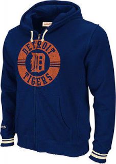 Detroit Tigers Mitchell & Ness Navy Full Zip Hoodie