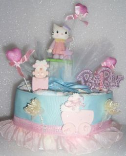 HELLO KITTY BABY DIAPER SHOWER CAKE CENTERPIECE GIFT