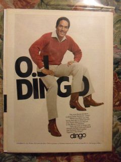1980 Print Ad O.J. Simpson Dingo Leather Boots Football NFL Star