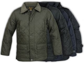 Mens Jacket Soul Star Coat Diamond Quilted Padded Cord Patches Button