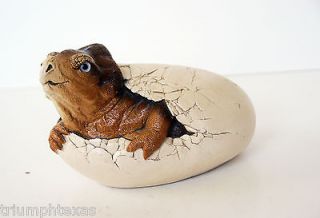 Editions Protoceratops Dinosaur Hatching Out of Egg Figurine Signed