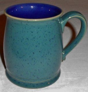 Denby HARLEQUIN PATTERN Tudor Mug GREEN EXTERIOR/BLUE INTERIOR