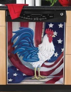 ROOSTER DECOR PATRIOTIC DISHWASHER COVER NEW