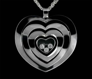 Diamonds 18K White Gold Medium Heart Pendant Necklace RRP £4,590