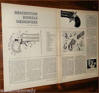 1957 REMINGTON Double Derringer Parts List 2 pg Assembly Article w