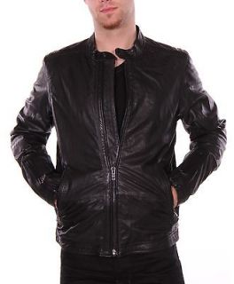 Diesel Leather Jacket Lagnum Designer Black Men