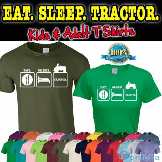 EAT SLEEP TRACTOR T SHIRT   Farm tshirt clothing funny slogan present