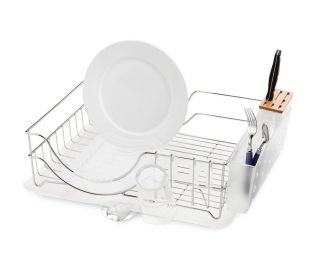 simplehuman Dish Rack Stainless Steel With Bamboo Knife Block