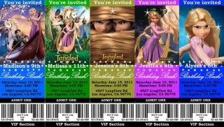 Tangled Rapunzel Birthday Party Invitation Personalized