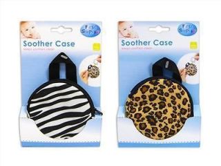 BABY CHILD SOOTHER DUMMY CASE POD HOLDER ANIMAL PRINT BAG WITH ZIP