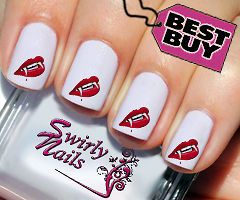 20 Halloween Scary Hot Vampire Lips Nail Art Transfer Decal Stickers