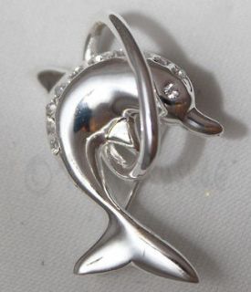 DOLPHIN JUMPING THROUGH HOOP BROOCH BADGE PIN   COSTUME JEWELLERY