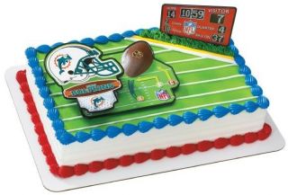 DOLPHINS FOOTBALL Cake Decorating Kit Topper Decoration NFL Birthday
