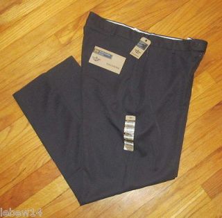 Dockers Mens Brown D3 Microfiber Dress Flat Front Pants 34 x 29 NWT