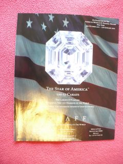2001 GRAFF STAR OF AMERICA 100.57 CARAT DIAMOND JEWELRY AD