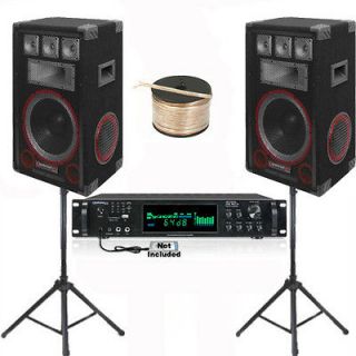 Speakers, Amp, Stands & Cables Technical Pro PA DJ Set New VMPR12SET6