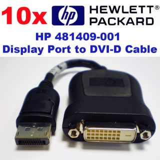 10 x HP Display Port to DVI D Adaptor Monitor Cable Convertor 481409