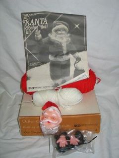 Vintage Christmas Fibre Craft Mr. Santa Crochet Doll Kit IOB T18