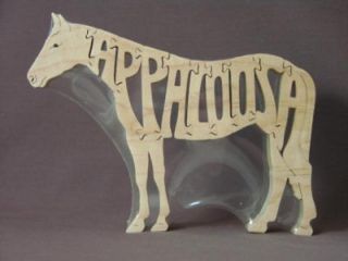 Appaloosa Horse Wooden Amish Made Scroll Saw Puzzle Tack Room Toy USA
