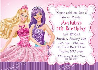 Princess Popstar Birthday Party Invitations Personalized Printable 5x7