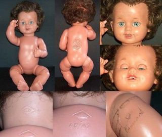 ONE VINTAGE TURTLE MARK CRYING+SLEEPIN G BABY DOLL, GERMANY