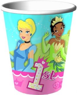 Princess 1st Birthday Hot Cold 9oz Paper Cups 8ct Party Supplies