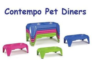 MELAMINE PET DINERS   Melamine Dog Diners in Hot New Colors & Style